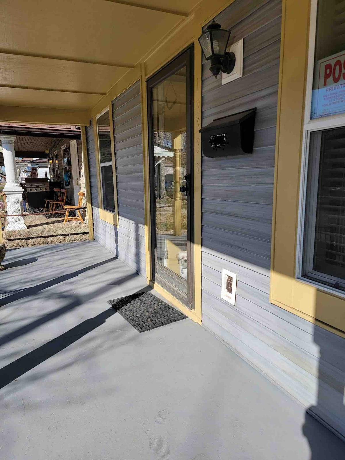 Porch and private entrance at the Kappes home